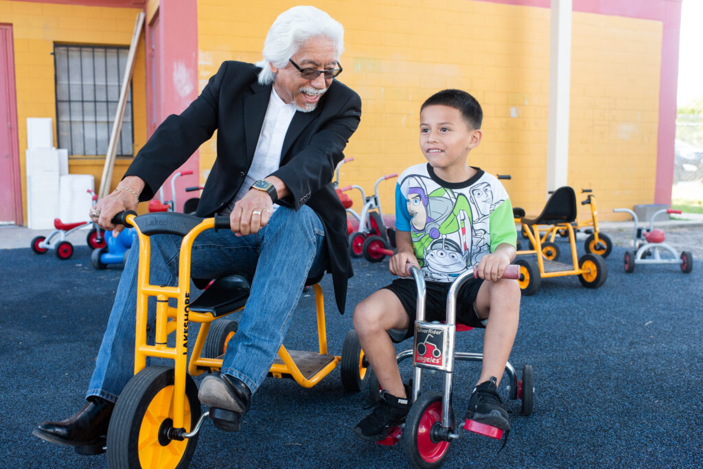Roger Caballero and child